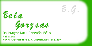 bela gorzsas business card